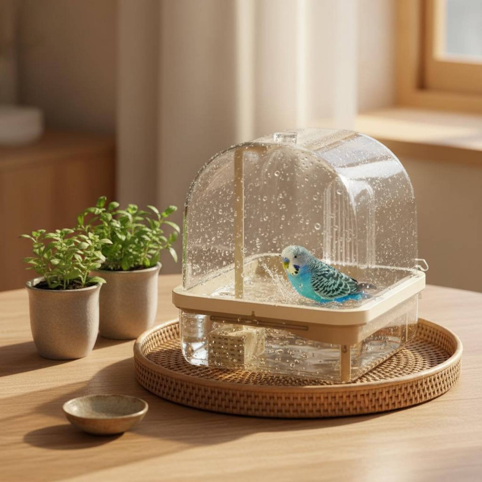 Pet Supplies In - Подвесная прозрачная панорамная купель для птиц,