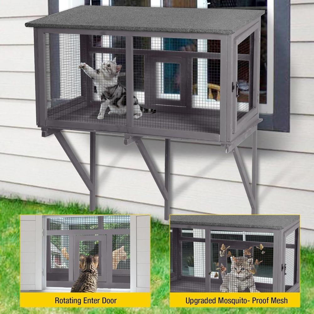 Уличный вольер для кошек с все – обзор и цена Cat Window Perch